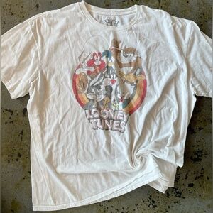 Warner Bros. Looney Tunes White Unisex 100% Cotton T-Shirt Size 2xl